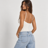 Ivory bustier cami top with sweetheart neckline – back view